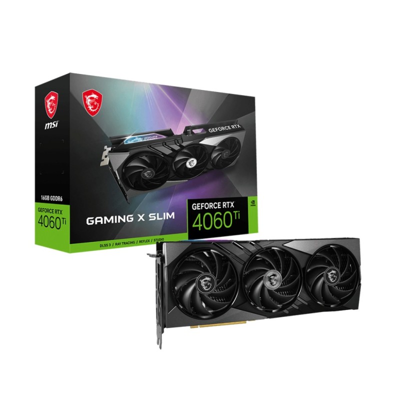 MSI GEFORCE RTX 4060 Ti GAMING X SLIM 16G graphics card NVIDIA 16 GB GDDR6